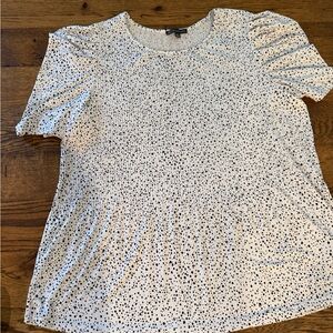 Adrianna Papell Black and White Patterned Blouse